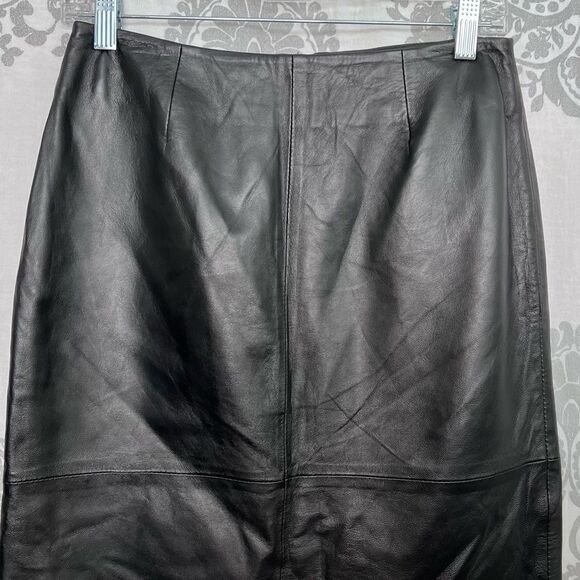 Clothes by Revue Black Leather Pencil Skirt Size 4 Punk Bikercore - Picture 4 of 9